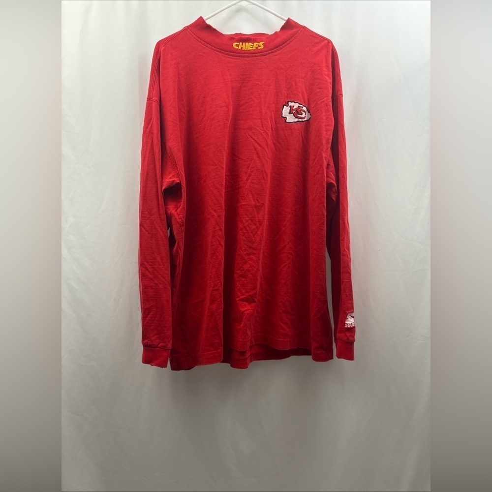 Vintage 90s Kansas City Chiefs Starter Long Sleeve Shirt Sz XXL NFL Football